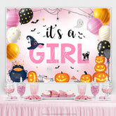 Lofaris Its A Girl Pink Balloon Halloween Baby Shower Backdrop